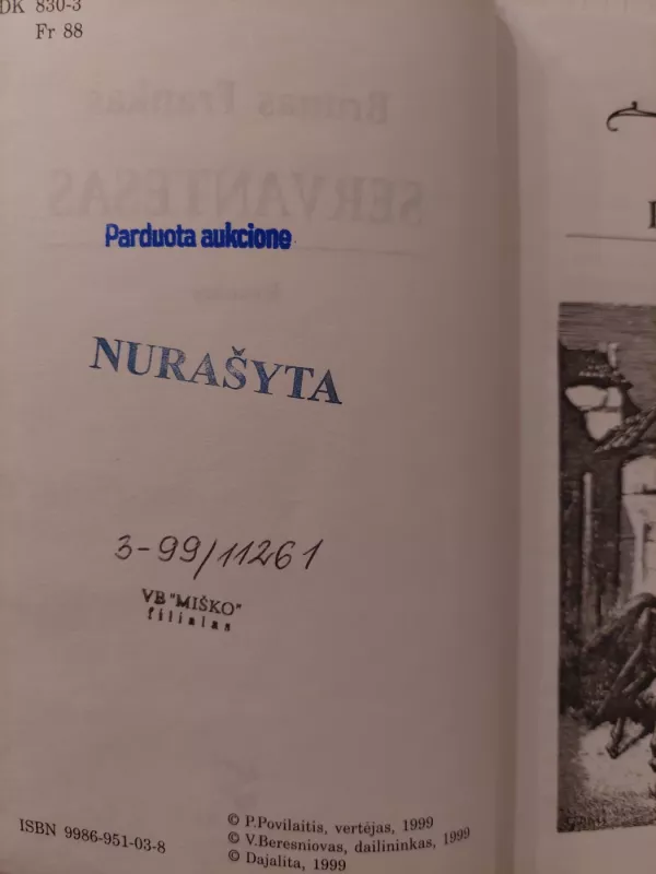 Servantesas - Brunas Frankas, knyga 3