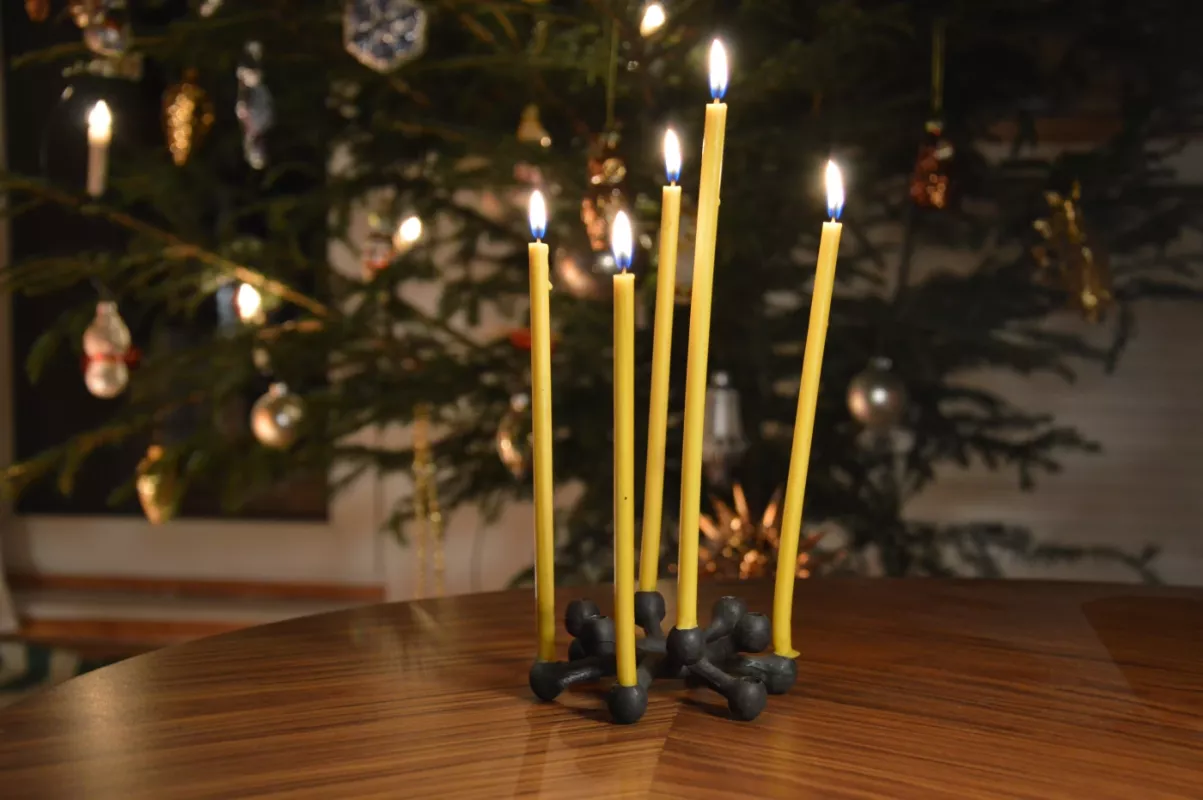 Vintage Dansk Designs Denmark Jens H. Quistgaard metalo žvakidė Spider - , namai ir interjeras 4