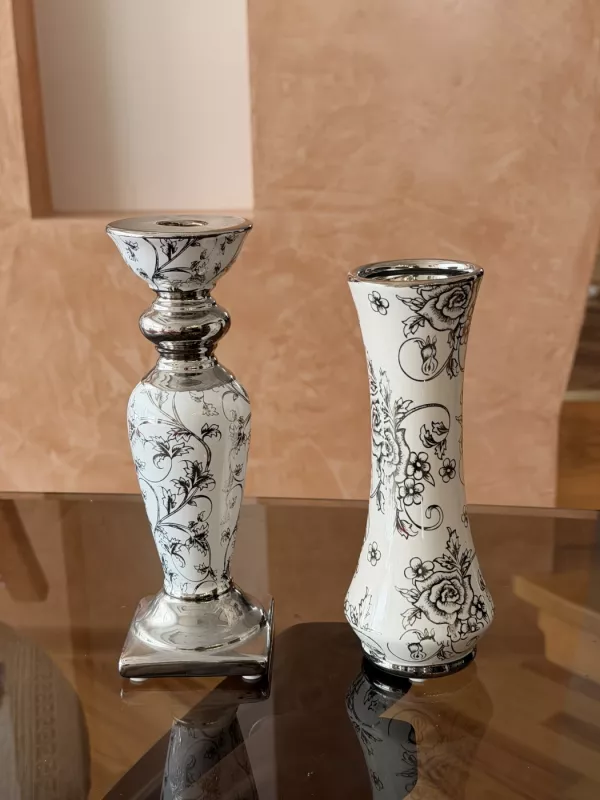 Vintage žvakidė ir vaza - , namai ir interjeras 3