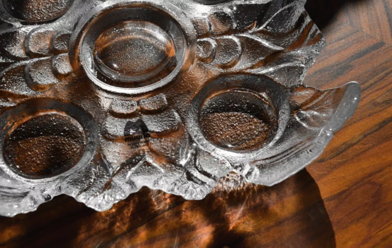 Vintage Muurla Finland krištolo žvakidė Jäkälä - , namai ir interjeras 6