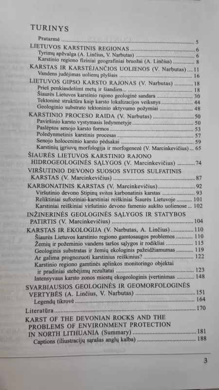 Devono uolienų karstas ir aplinkosaugos problemos šiaurės Lietuvoje - Autorių Kolektyvas, knyga 3