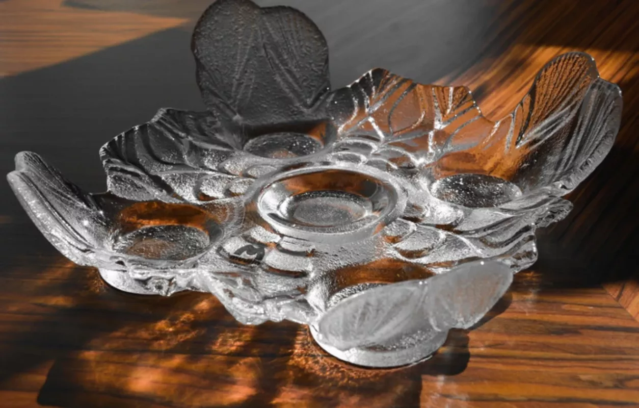 Vintage Muurla Finland krištolo žvakidė Jäkälä - , namai ir interjeras 4