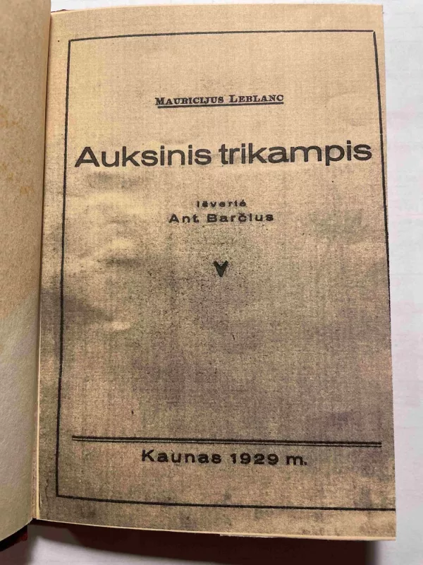 Auksinis trikampis - Mauricijus Leblano, knyga 3