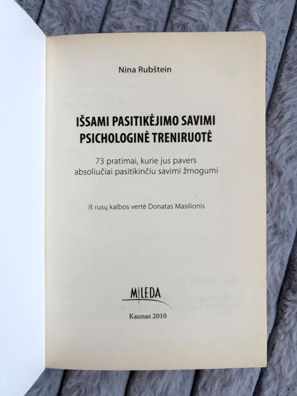 Išsami pasitikėjimo savimi psichologinė treniruotė - Nina Rubinštein, knyga 5