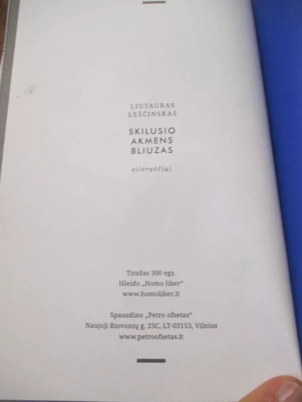 Skilusio akmens bliuzas - Liutauras Leščinskas, knyga 5