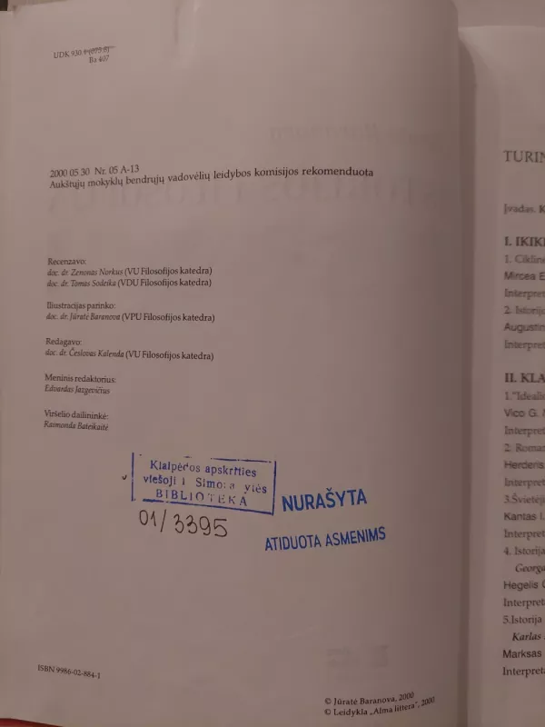 Istorijos filosofija - Jūratė Baranova, knyga 3