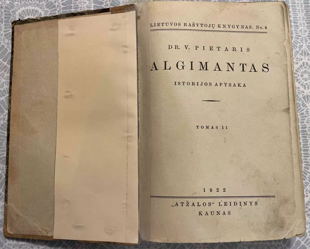 Algimantas I ir II tomai - Vincas Pietaris, knyga 4