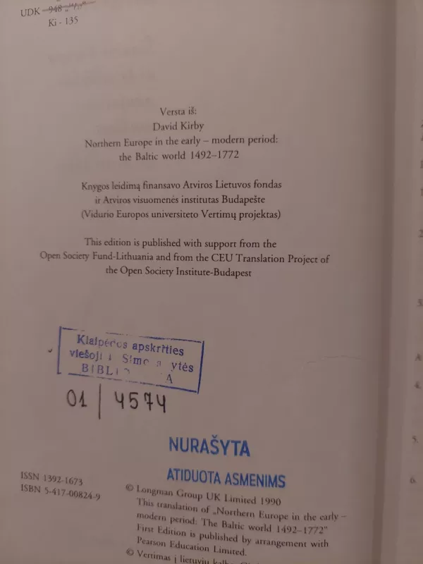 Šiaurės Europa ankstyvaisiais naujaisiais amžiais - David Kirby, knyga 3