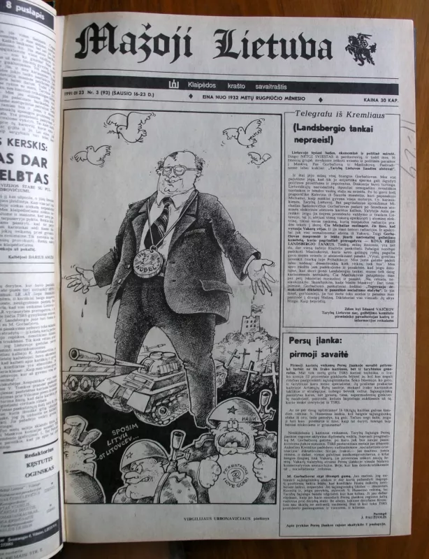 Mažoji Lietuva (savaitraštis) 1991 - Redaktorius: Kęstutis Oginskas, knyga 6