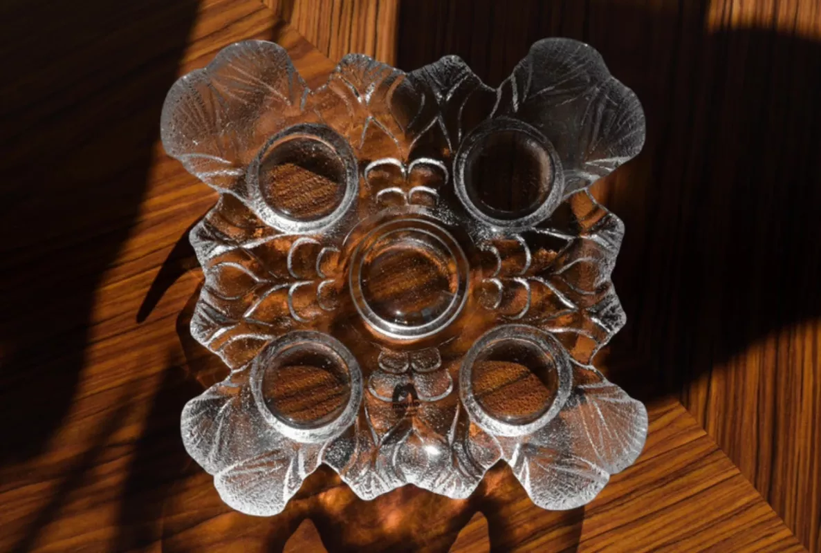 Vintage Muurla Finland krištolo žvakidė Jäkälä - , namai ir interjeras 2