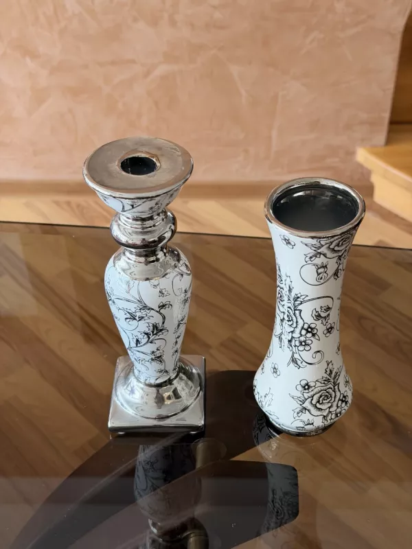 Vintage žvakidė ir vaza - , namai ir interjeras 2