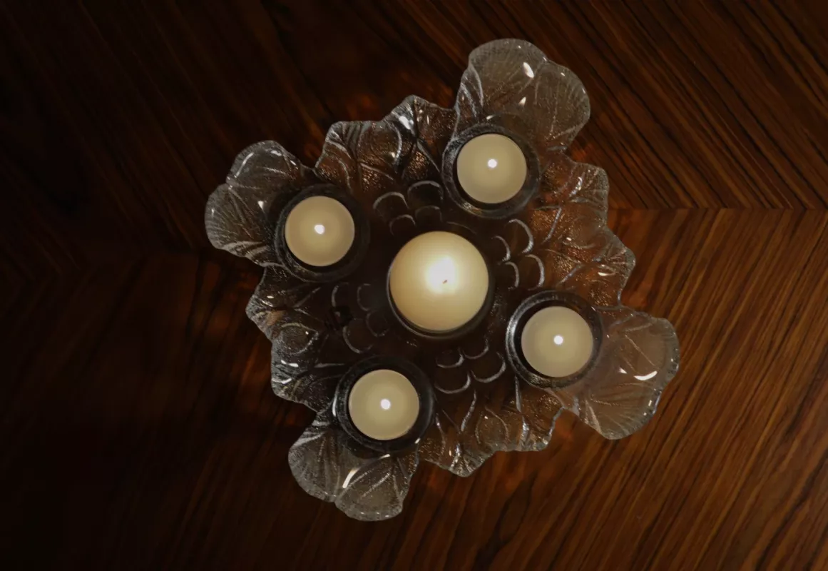 Vintage Muurla Finland krištolo žvakidė Jäkälä - , namai ir interjeras 3