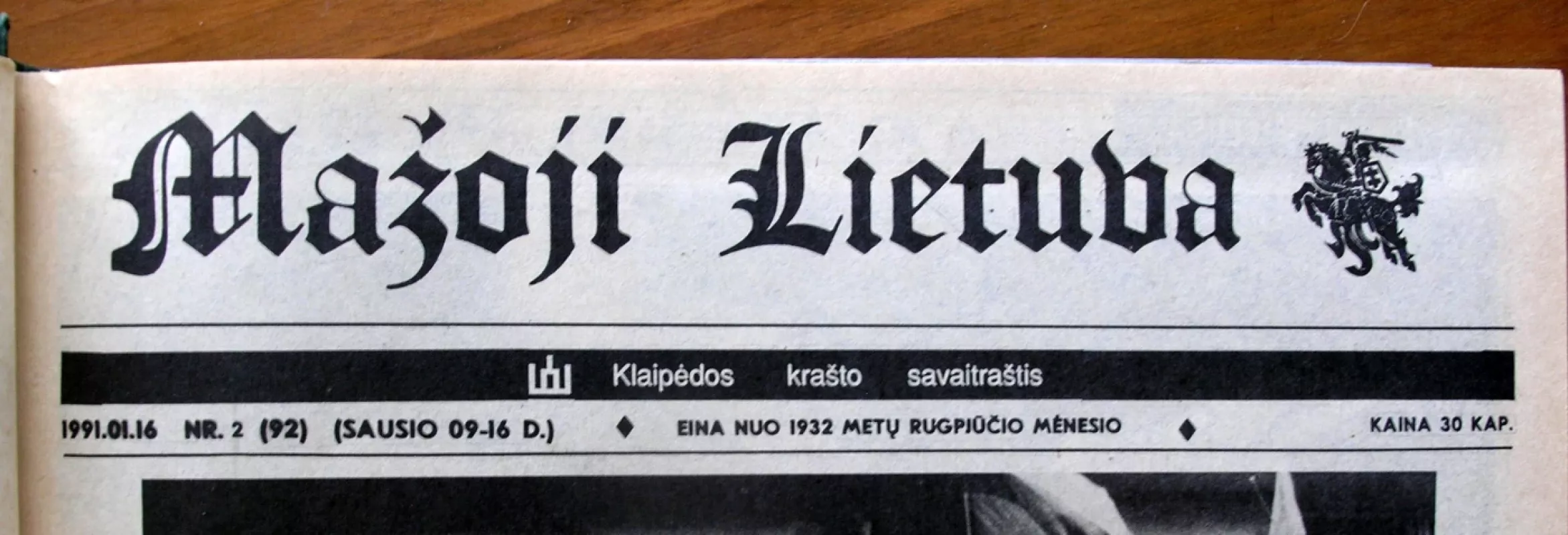 Mažoji Lietuva (savaitraštis) 1991 - Redaktorius: Kęstutis Oginskas, knyga 4