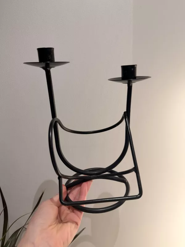 Juoda metalinė žvakidė - , namai ir interjeras 5