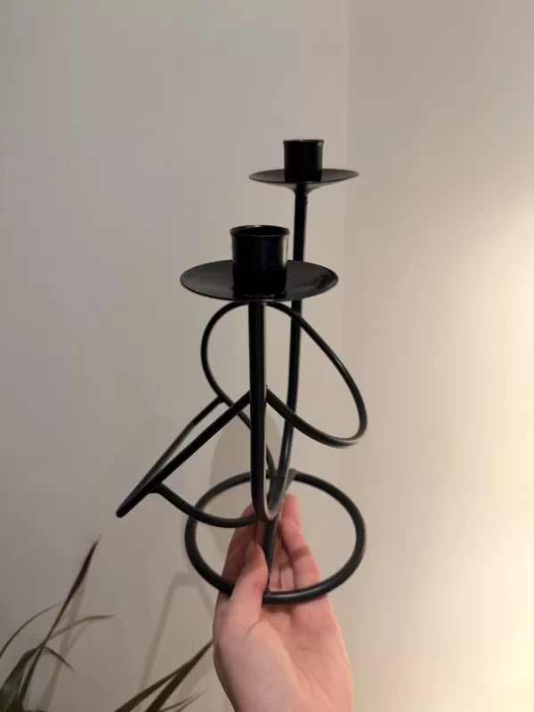 Juoda metalinė žvakidė - , namai ir interjeras 4