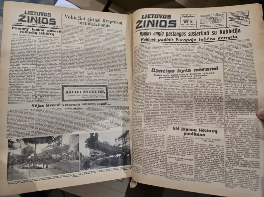 Lietuvos Žinios laikraščiai I pusmetis 1939 - Lietuvos žinios, knyga 3