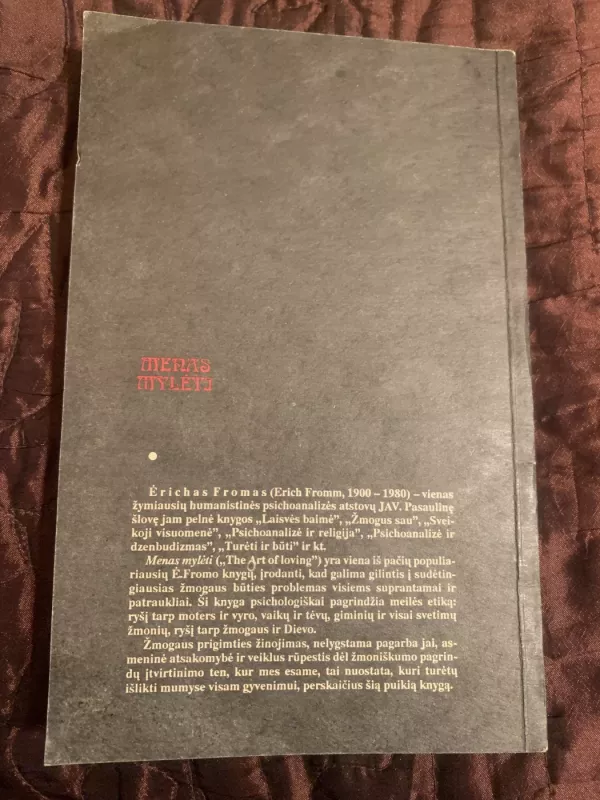 Menas mylėti - Ėrichas Fromas, knyga 4