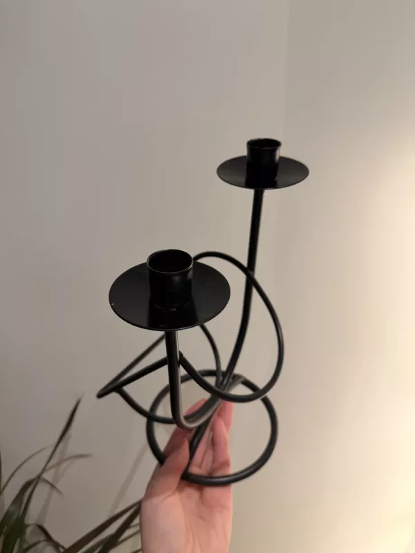 Juoda metalinė žvakidė - , namai ir interjeras 3