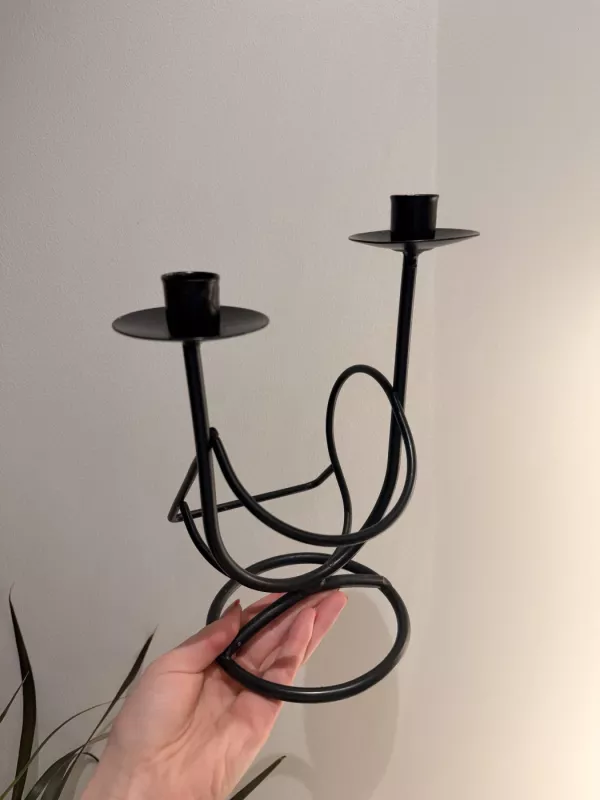 Juoda metalinė žvakidė - , namai ir interjeras 2