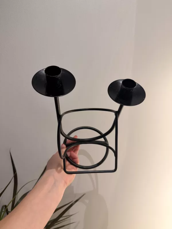 Juoda metalinė žvakidė - , namai ir interjeras 6