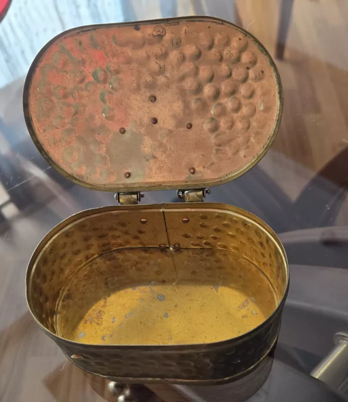 Antikvarinė žalvarinė dėžutė - , namai ir interjeras 4