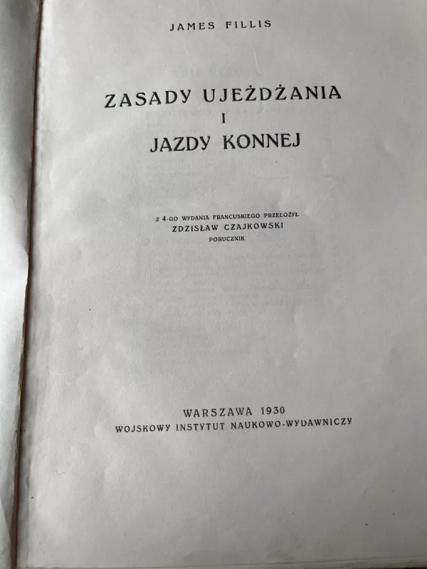 Sasady ujeżdżania i jazdy konnej - James Fillis, knyga 2