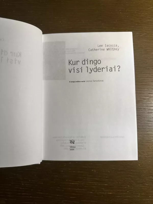 Kur dingo visi lyderiai? - Lee Iacocca, Whitney  Catherine, knyga 4