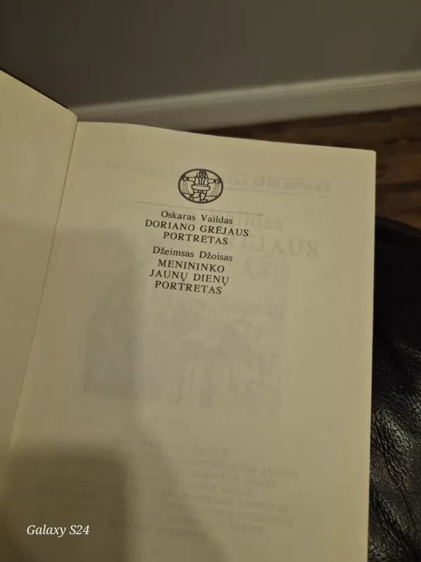 Doriano Grėjaus Portretas,  Menininko jaunų dienų portretas - Oskaras Vaildas, Džeimsas Džoisas, knyga 6