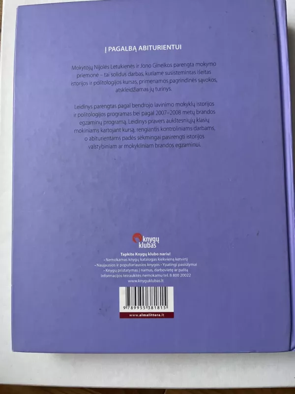 Istorija. Politologija. Kurso santrauka istorijos egzaminui. Penktasis papildytas leidimas - Nijolė Letukienė, Jonas Gineika, knyga 3