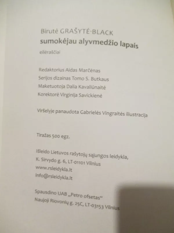 Sumokėjau alyvmedžio lapais - Birutė Grašytė-black, knyga 6