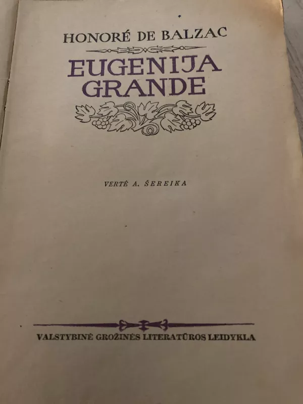 Eugenija Grande - Onorė Balzakas, knyga 3