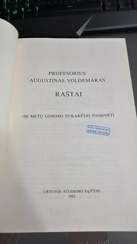 Raštai - Augustinas Voldemaras, knyga 3