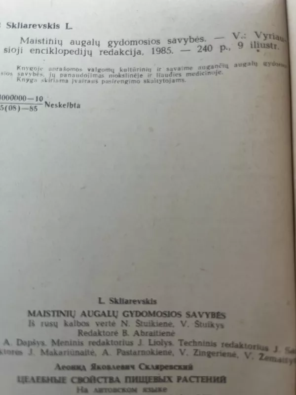 Maistinių augalų gydomosios savybės - L. Skliarevskis, knyga 3