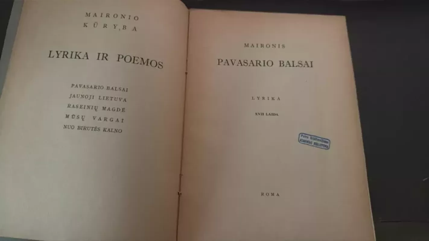 Pavasario balsai - Maironis, knyga 3