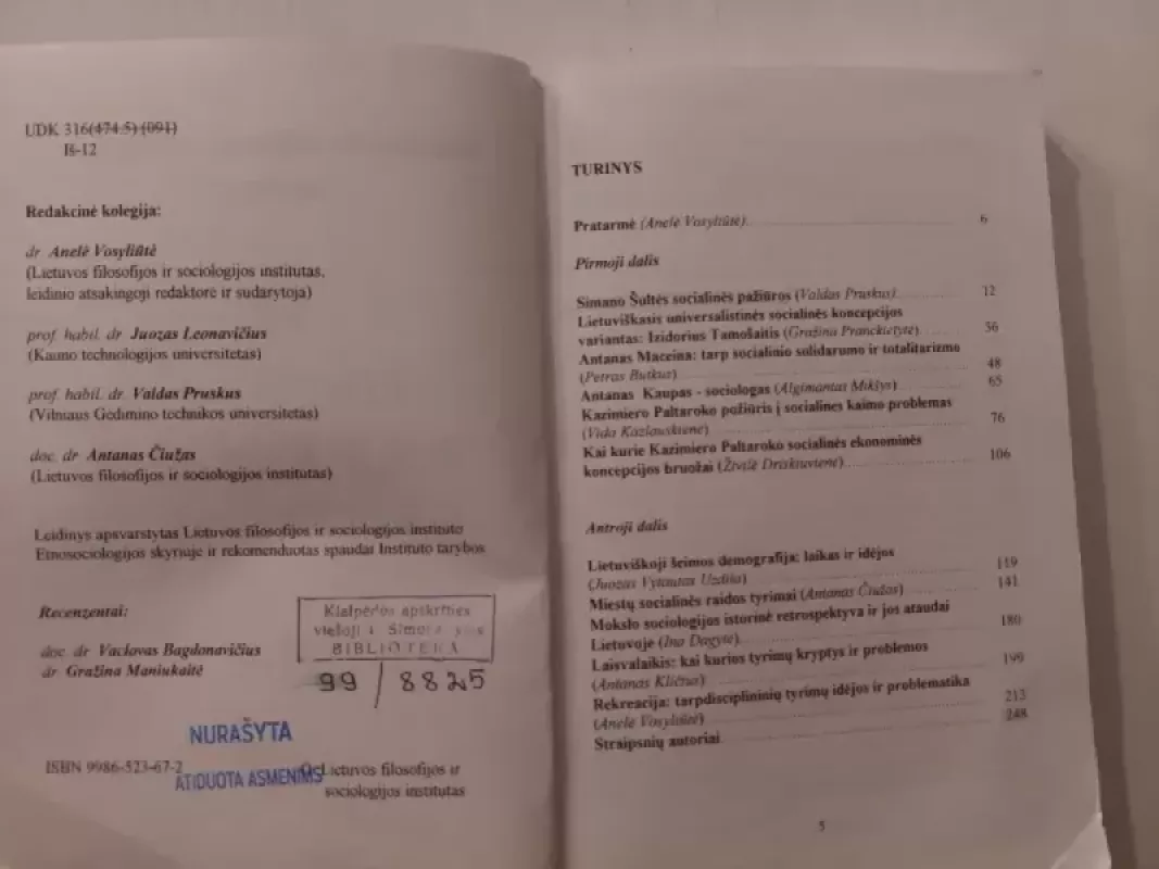 Iš Lietuvos Sociologijos Istorijos II knyga - Anelė Vosiliūtė, Juozas Leonavičius, Vladas Pruskus Antanas Čiužas, knyga 4
