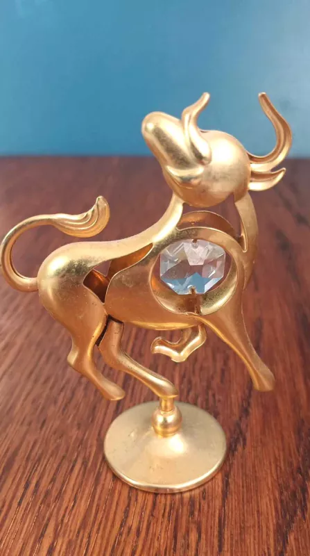 Zodiako ženklas statulėlė Jautis su Swarowski kristalu,Crystocraft - , namai ir interjeras 3