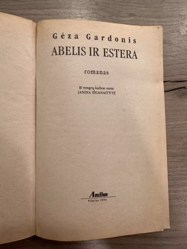 Abelis ir Estera - Geza Gardonis, knyga 3