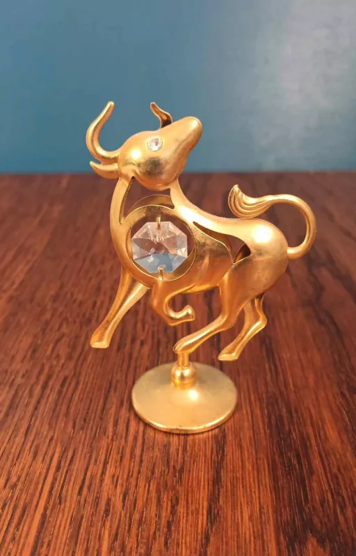 Zodiako ženklas statulėlė Jautis su Swarowski kristalu,Crystocraft - , namai ir interjeras 2