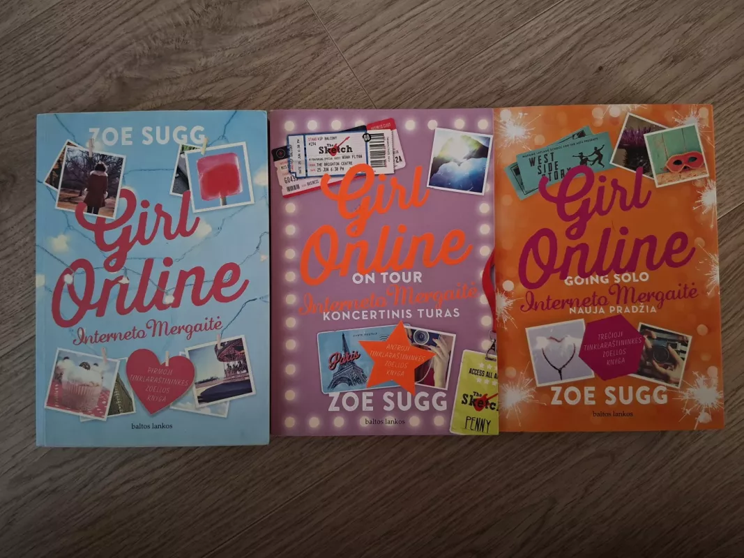 3 knygos: Interneto Mergaitė / Koncertinis turas  / Nauja pradžia - Zoe Sugg, knyga 2