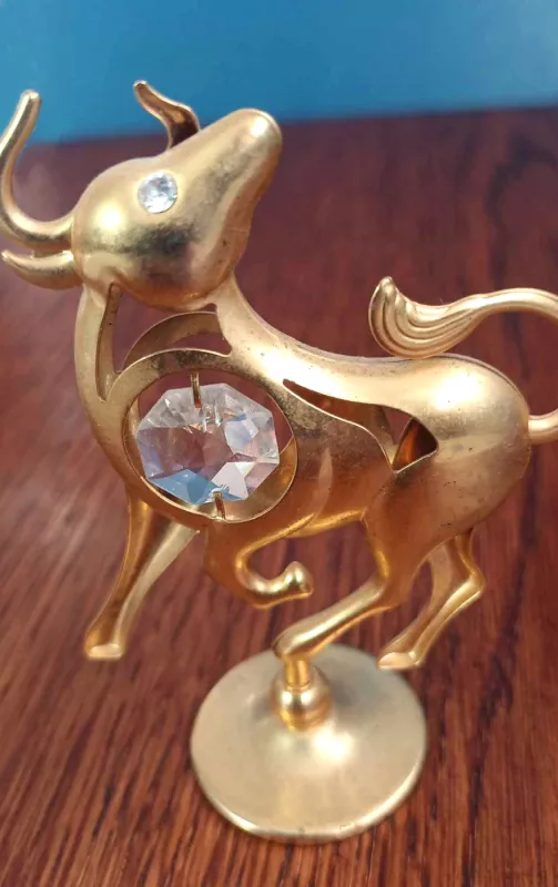 Zodiako ženklas statulėlė Jautis su Swarowski kristalu,Crystocraft - , namai ir interjeras 4