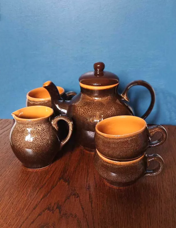 Keraminis kavos-arbatos rinkinukas, kavinukas, pieninukas ir puodeliai 4vnt. - , namai ir interjeras 3
