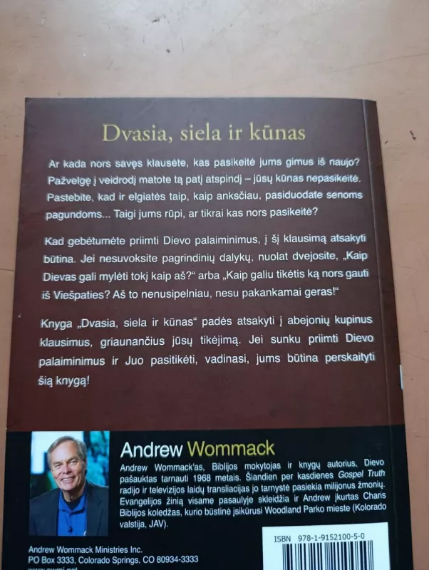 Dvasia siela ir kūnas - Andrew Wommack, knyga 4