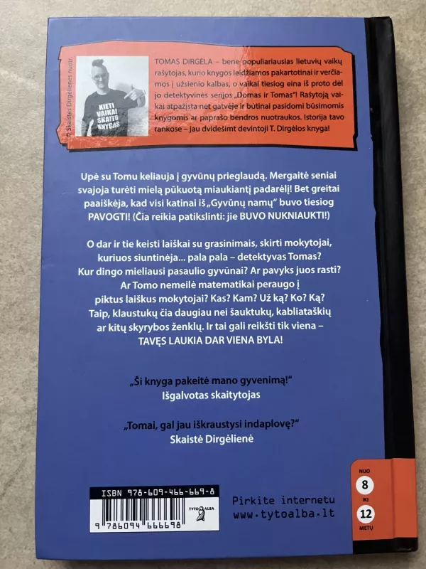 Domas ir Tomas, 8 knyga. Dingusių katinų byla - Tomas Dirgėla, knyga 3