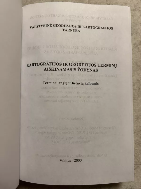 Kartografijos ir geodezijos terminų aiškinamasis žodynas - Autorių Kolektyvas, knyga 3