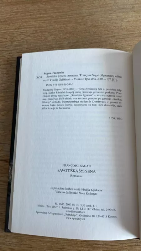 Savotiška šypsena - Francoise Sagan, knyga 6