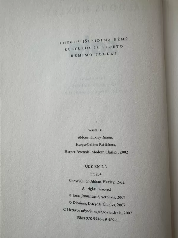 Sala - Aldous Huxley, knyga 4