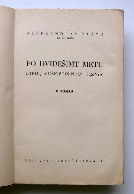 Po dvidešimt metų - Aleksandras Diuma, knyga 3