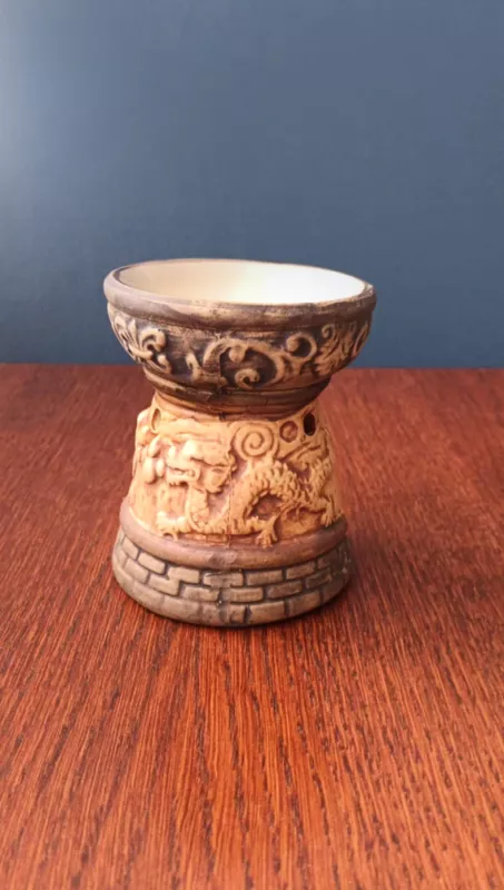 Keraminė eterinių aliejų žvakidė su drakonais, 10cm aukštis - , namai ir interjeras 2