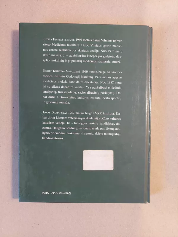 Masažas - Judita Finkelšteinaitė, Nijolė-Kristina Valužienė, Jonas Damanskas, knyga 3