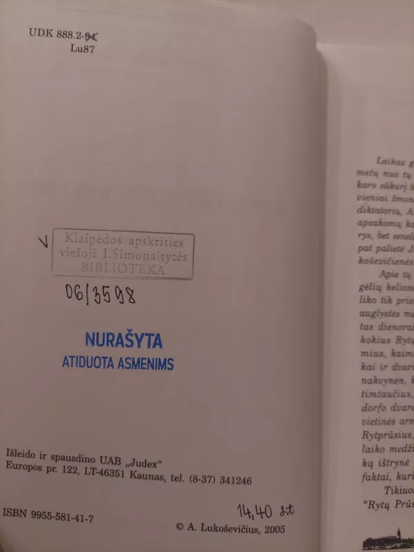 Rytų Prūsijos kelias - Algirdas Lukoševičius, knyga 3